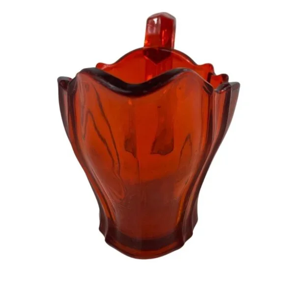 Vintage Tiffin Glass Tangerine Orange Creamer - Picture 6 of 10